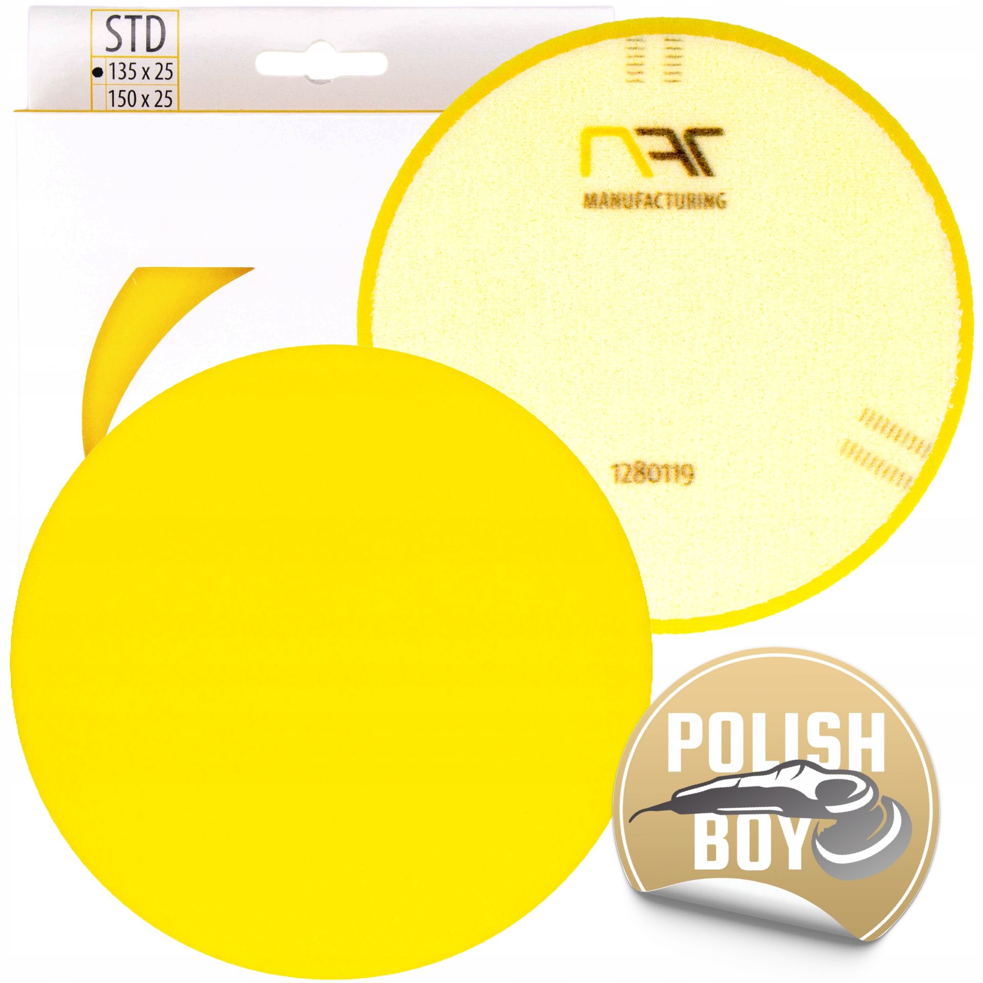 Nat Gąbka Polerska Żółta 135mm