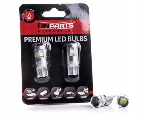 Einparts Żarówki Led W5W 12V Canbus Postoje Wnętrze Tablica
