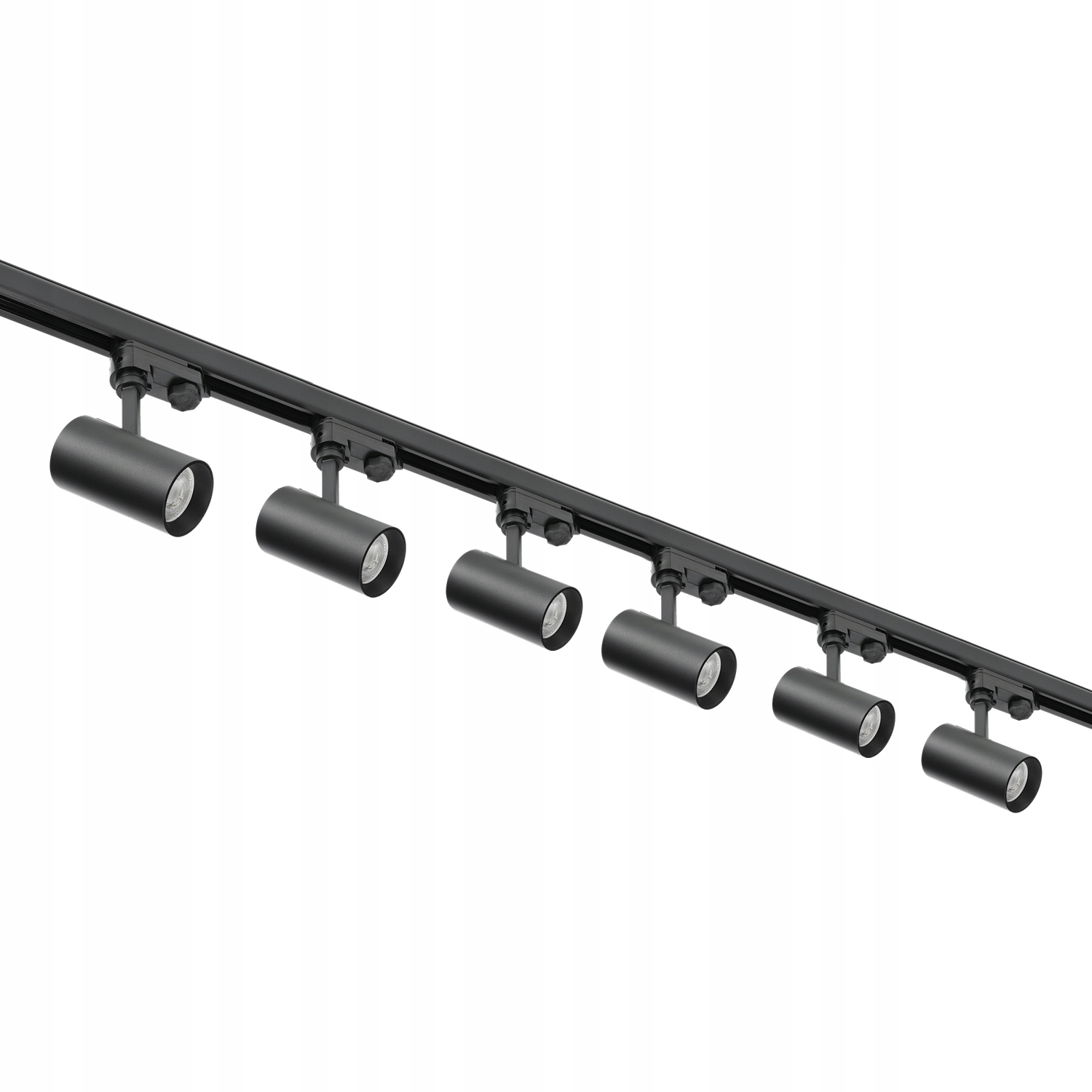 Zestaw szynowy 3 fazowy 6xLampa GU10 szyna 1m +szyna 2m łącznik Czarny