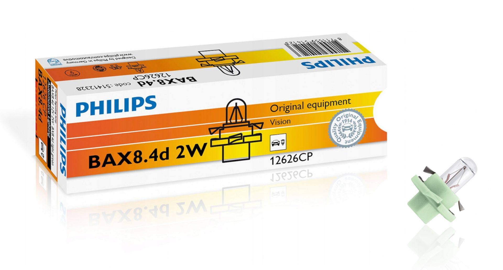 Żarówka deski rozdz. Philips PBX4 BX8,4d Green