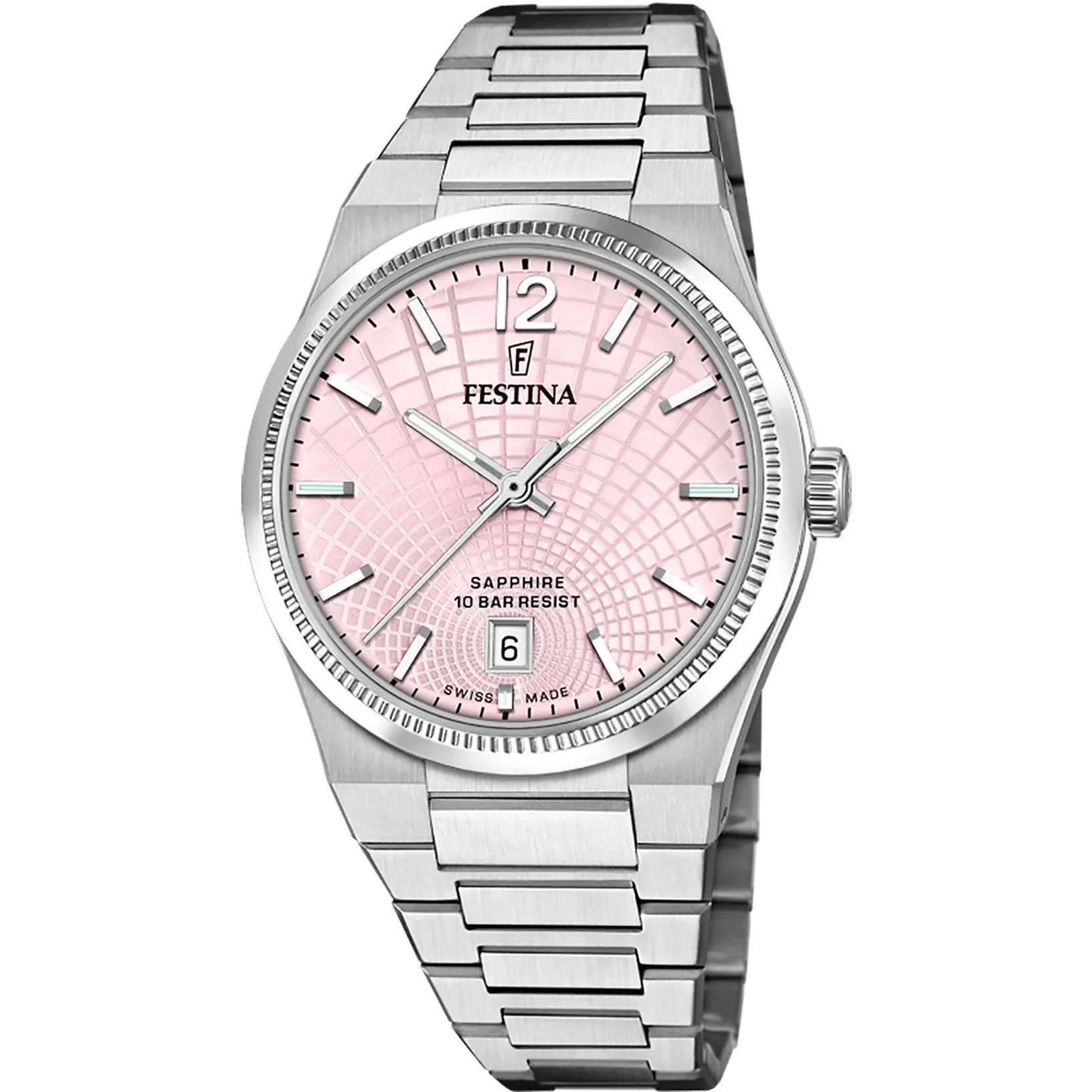 Festina Swiss Made 20052/3 zegarek damski na bransolecie z różową tarczą