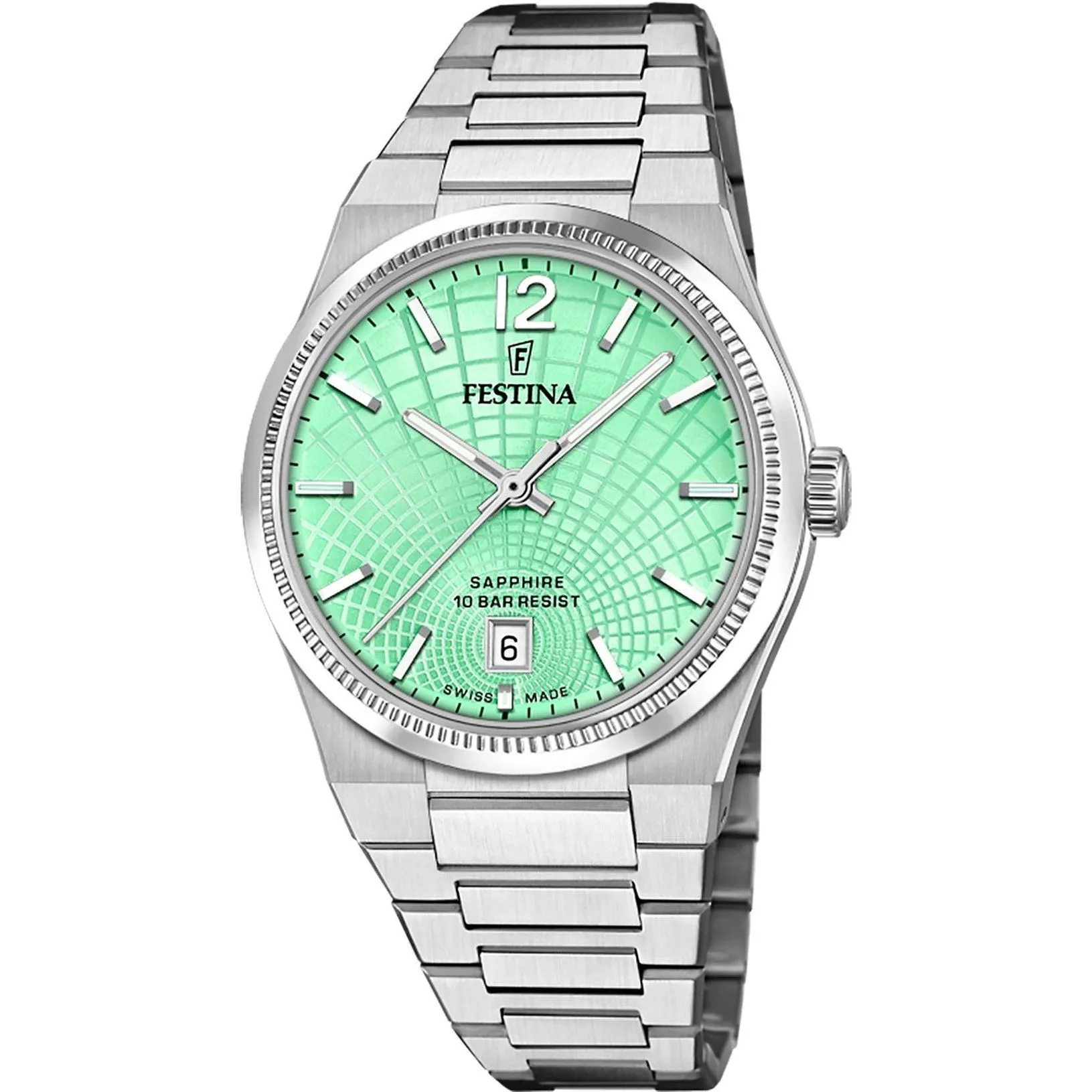Festina Swiss Made 20052/4 zegarek damski na bransolecie z turkusową tarczą