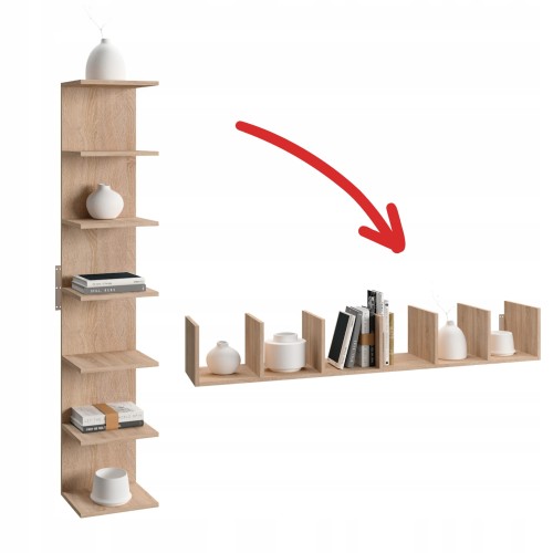 PÓŁKA ŚCIENNA REGAŁ WISZĄCY DUŻY 7 PRZEGRÓDEK DO POKOJU BIURA długość 155cm