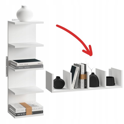 PÓŁKA ŚCIENNA WISZĄCA REGAŁ NA KSIĄŻKI DEKORACJE ORGANIZER długość: 77 cm