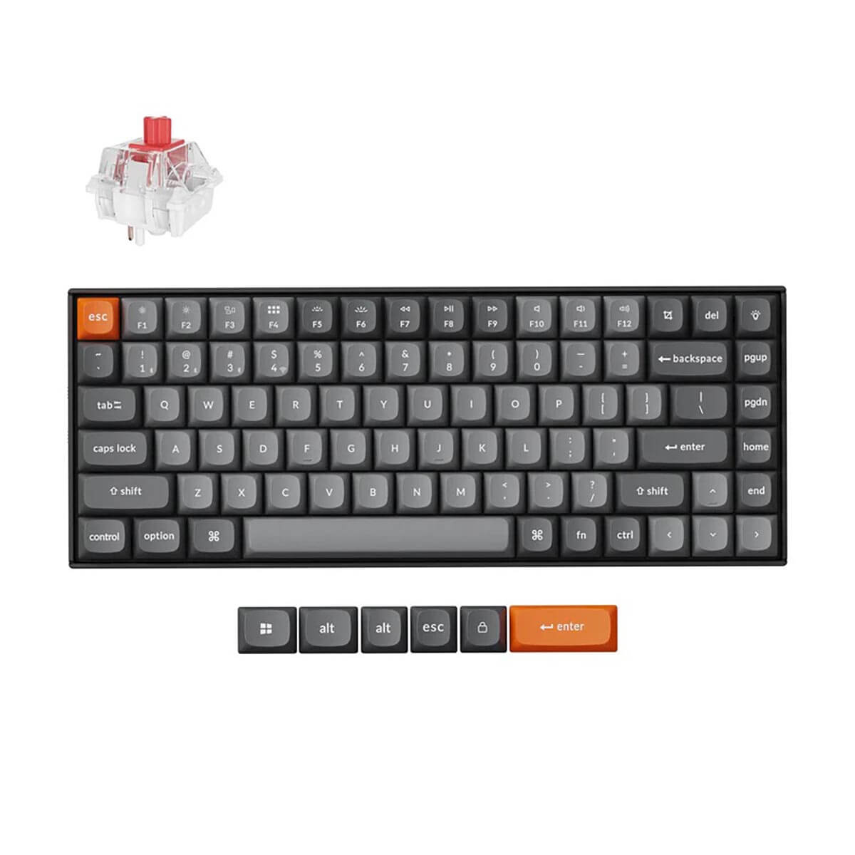 Keychron K2 MAX bezprzewodowa klawiatura mechaniczna z podświetleniem białym Keychron Super Red Switch - Czarna (Black)