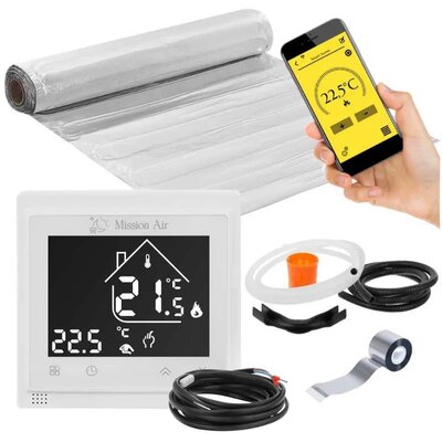 Mata grzewcza pod panele MISSION AIR MAL-160W/m² 2.5m² (5mb x 50cm) + regulator Libra Biały WiFi