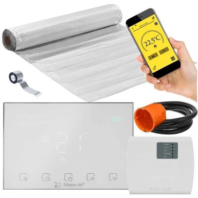 Mata grzewcza pod panele MISSION AIR MAL-160W/m² 2m² (4mb x 50cm) + regulator Gemini Biały WiFi