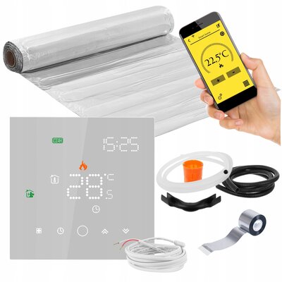 Mata grzewcza pod panele MISSION AIR MAL-160W/m2 1m2 (2mb x 50cm) + regulator Leo White WiFi