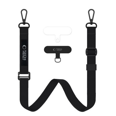 Smycz do telefonu TECH-PROTECT C6S Rope Crossbody Strap Czarny