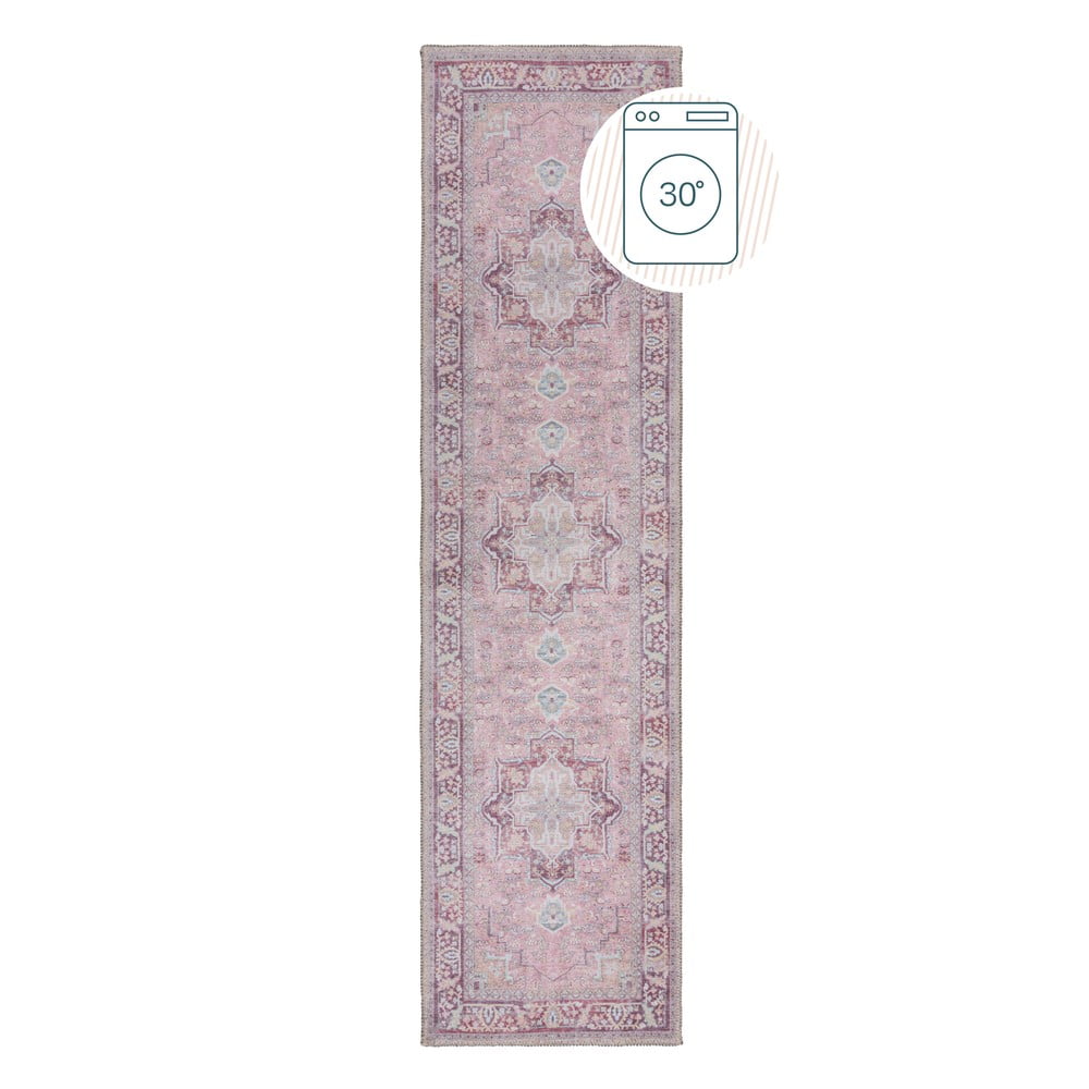 Jasnoczerwony chodnik z mieszanki włókien z recyklingu odpowiedni do prania 60x230 cm Windsor – Flair Rugs