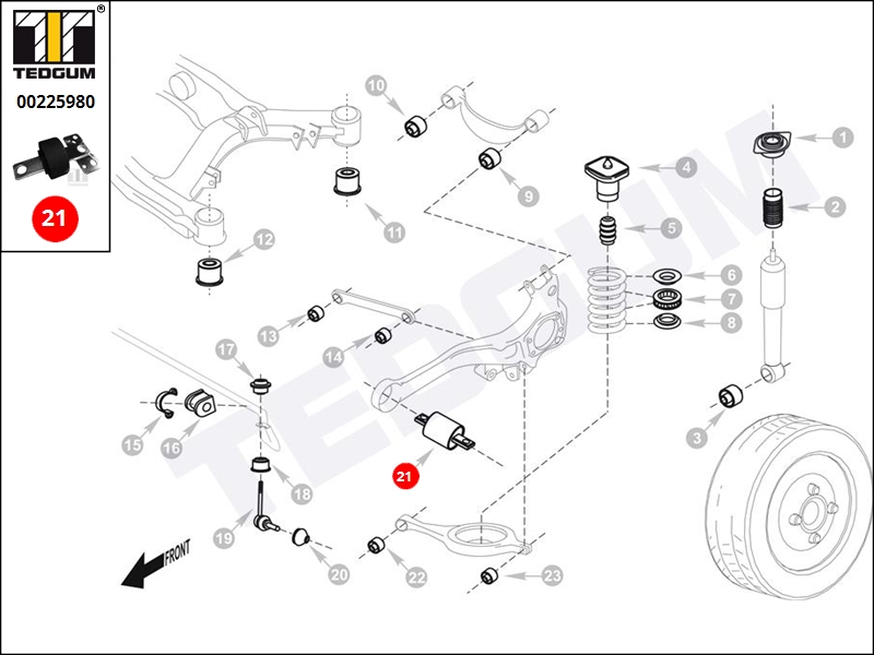 Silentblok wahacza TEDGUM 00225980 1566838