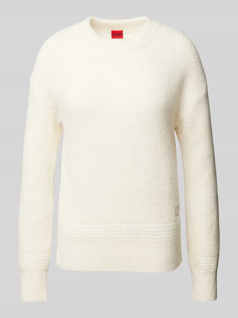 Sweter z dzianiny z wyhaftowanym logo model ‘Scevanu’