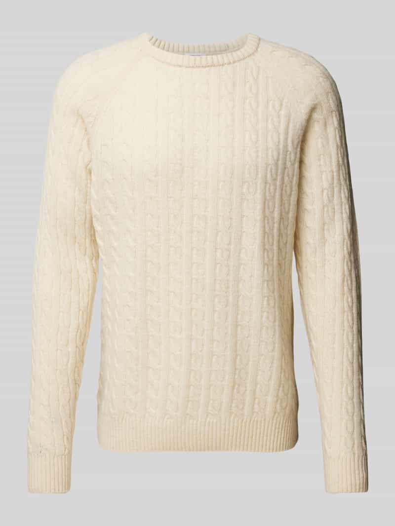 Sweter z dzianiny z prążkowanymi wykończeniami