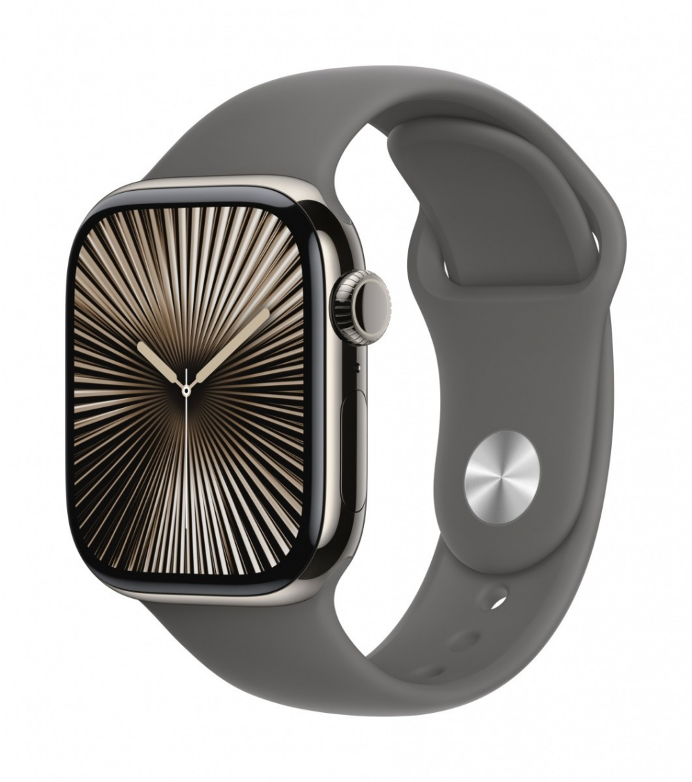 Apple Watch 10 GPS + Cellular 42mm naturalny tytan pasek sportowy S/M Szary