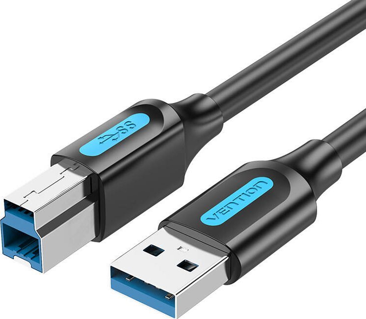 Kabel do drukowania USB 3.0 A do B Vention COOBF 2A 1m Czarny PVC