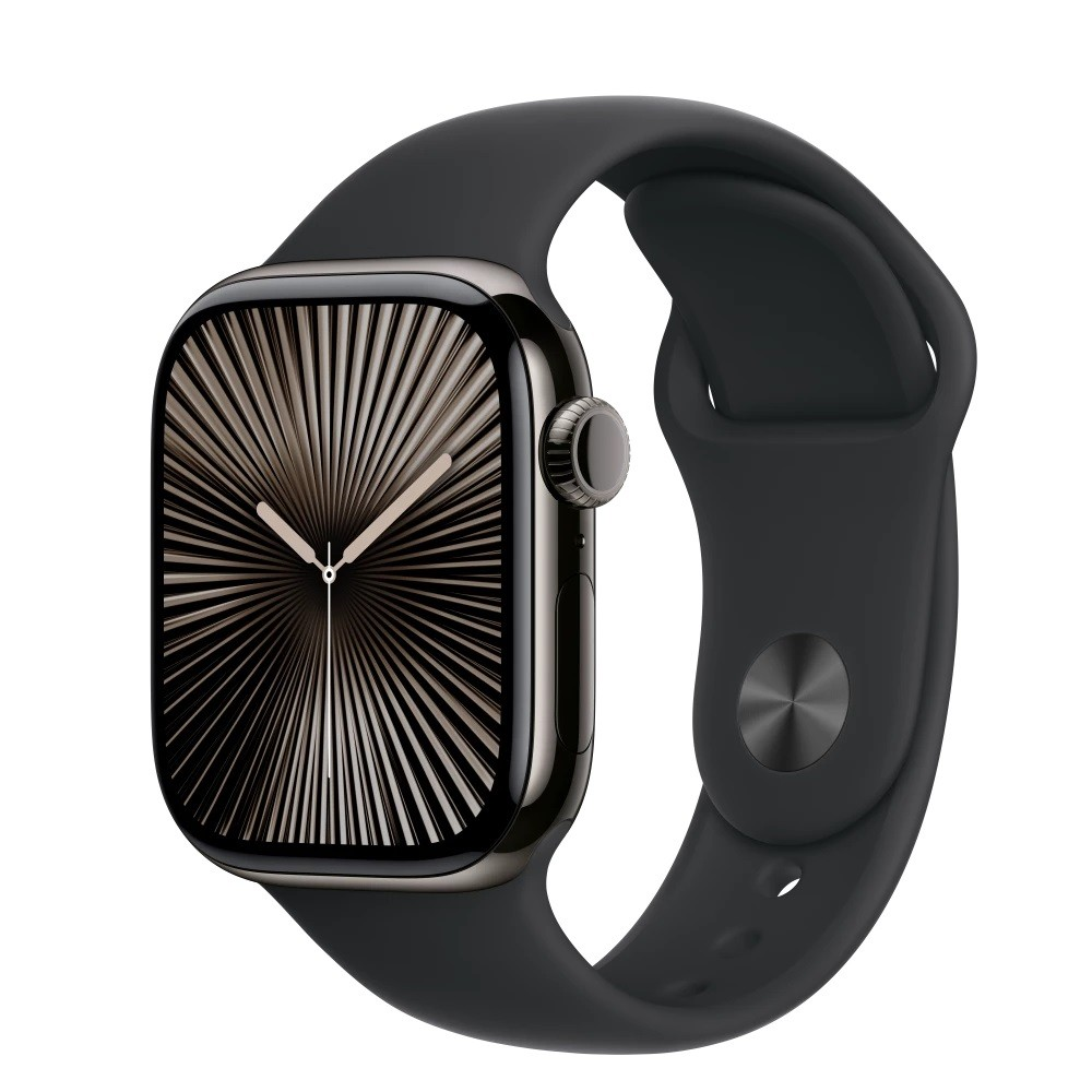 Apple Watch 10 GPS + Cellular 42mm z tytanu łupkowym pasek sportowy M/L Czarny