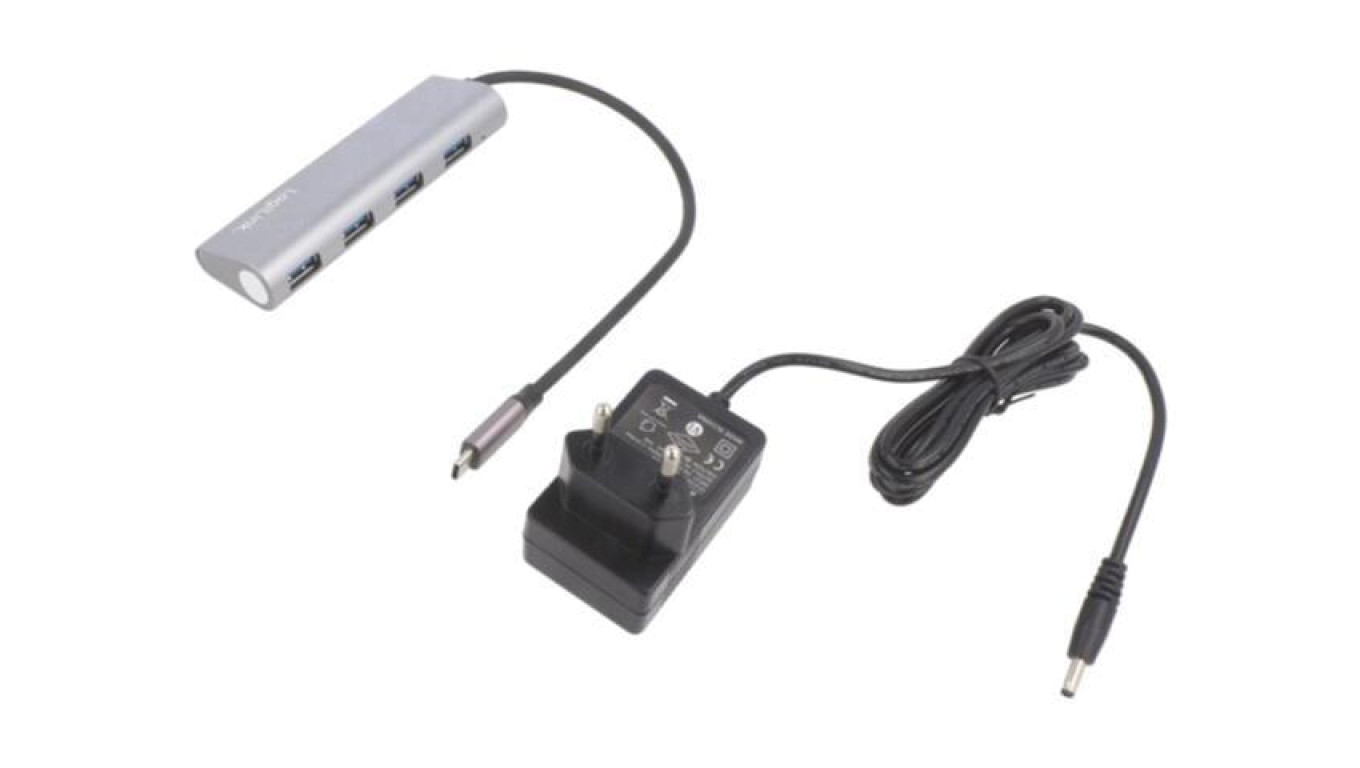 UA0309 Hub USB, USB A gniazdo x4, USB C wtyk, USB 3.2, PnP, 5Gbps