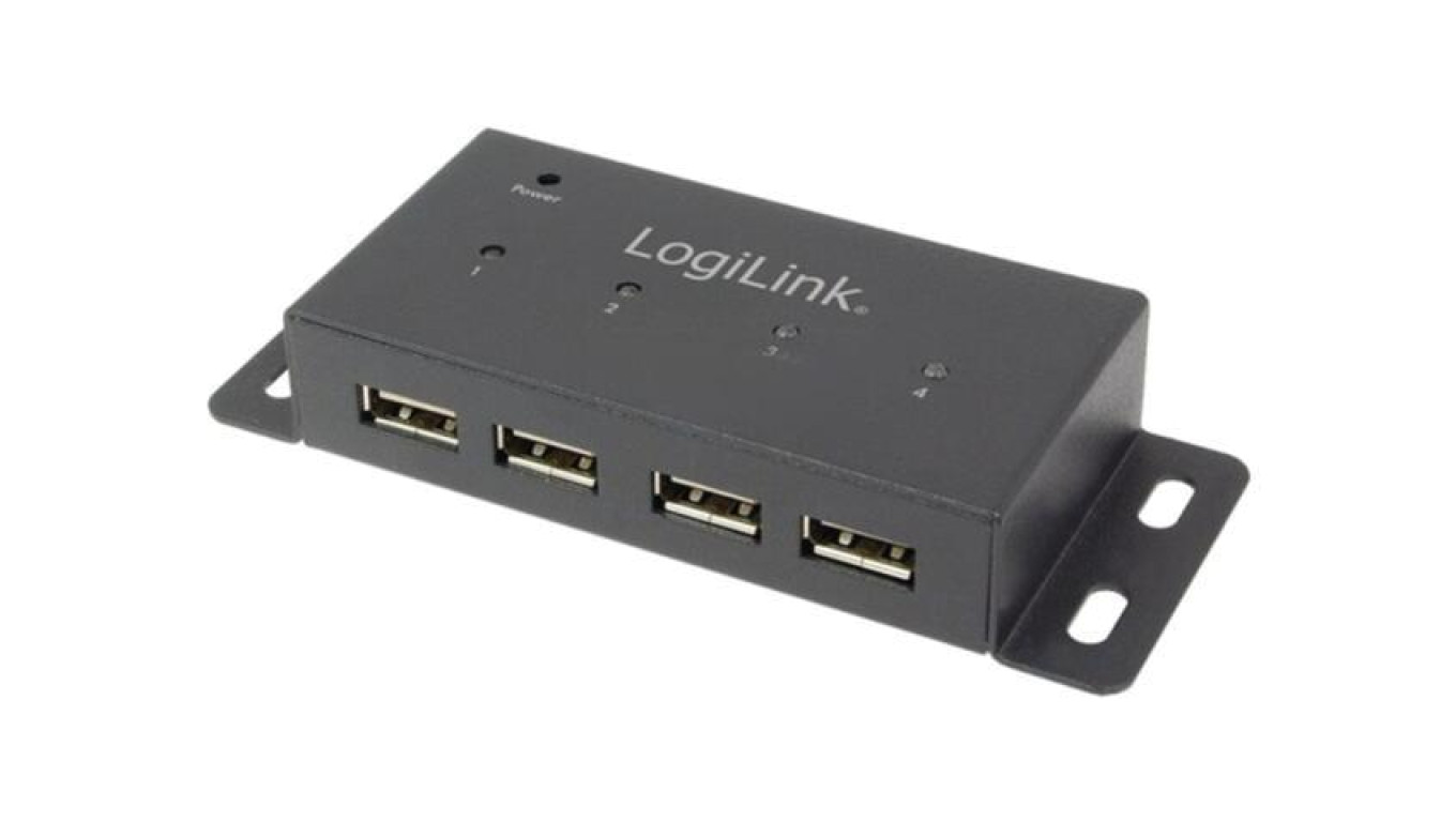 UA0141A Hub USB, DC, USB A gniazdo x4, USB 2.0, mocowany na blacie, PnP