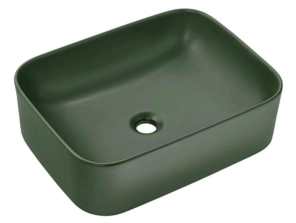 Elior Zielona prostokątna ceramiczna umywalka na blat G6-L85