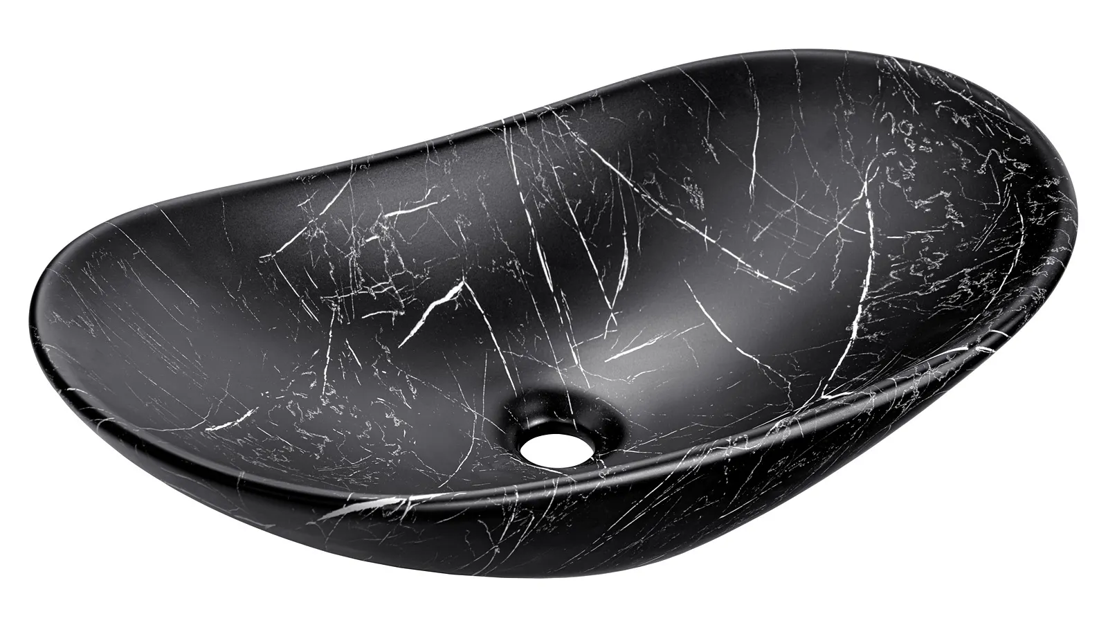 Elior Czarna marmurkowa ceramiczna umywalka wolnostojąca B7-F22
