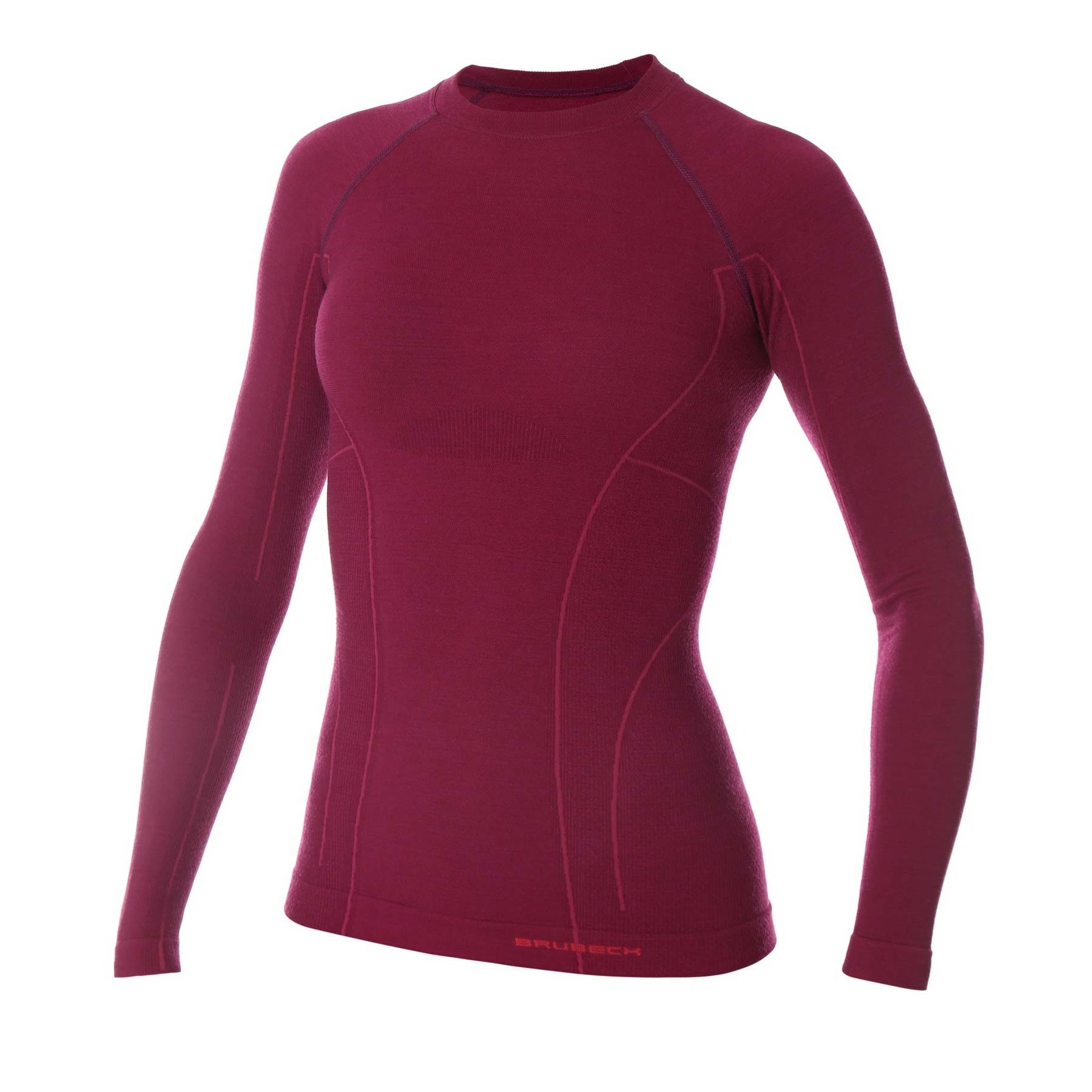 Damska koszulka termoaktywna Brubeck Active Wool LS12810 plum - S