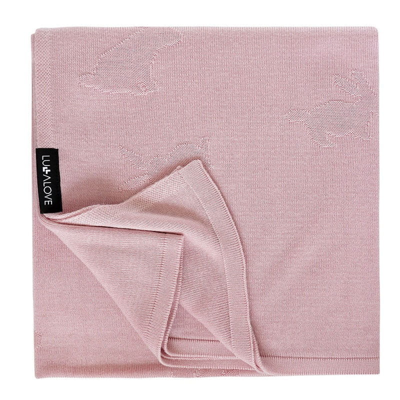 Lekki kocyk bambusowy dla dzieci Króliczki Pudrowy Róż 80x100, Lullalove