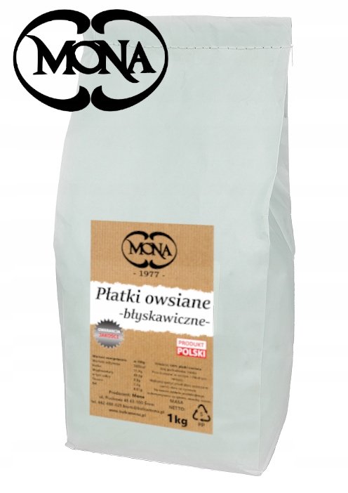 Płatki owsiane BŁYSKAWICZNE 5kg MONA