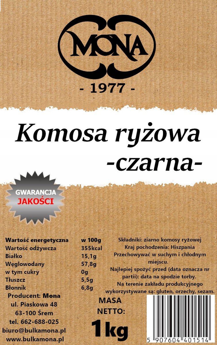 Quinoa komosa ryżowa czarna 1kg MONA PREMIUM