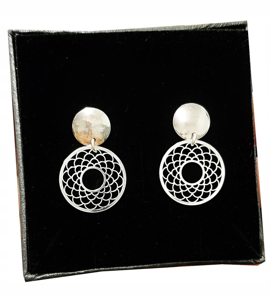 Kolczyki sztyfty modowe wiszące azurki srebro 925