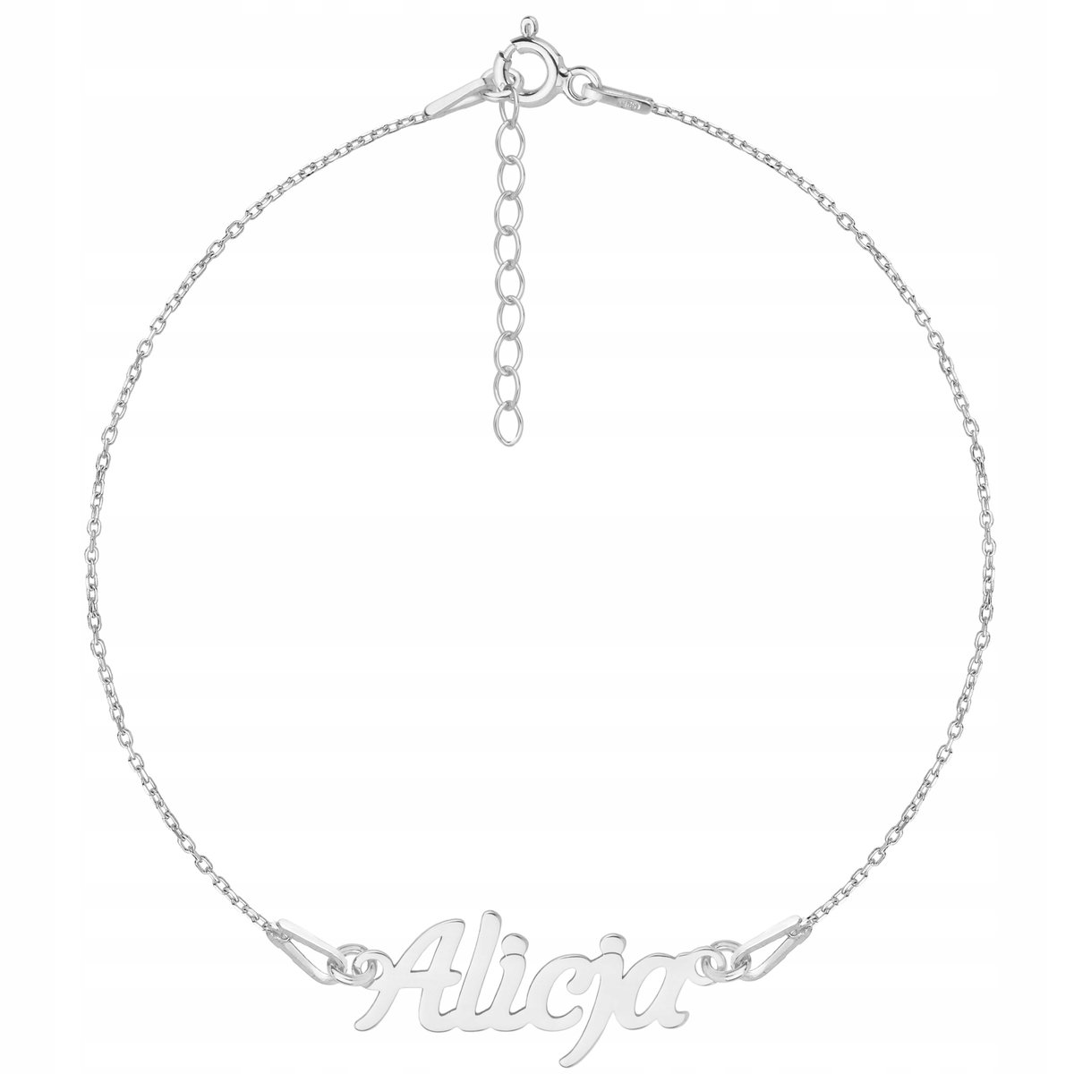 Srebrna bransoletka z imieniem IMIĘ ALICJA SR 925