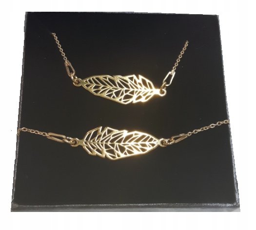 Komplet liść listek ORIGAMI CELEBRYTKA srebro 925