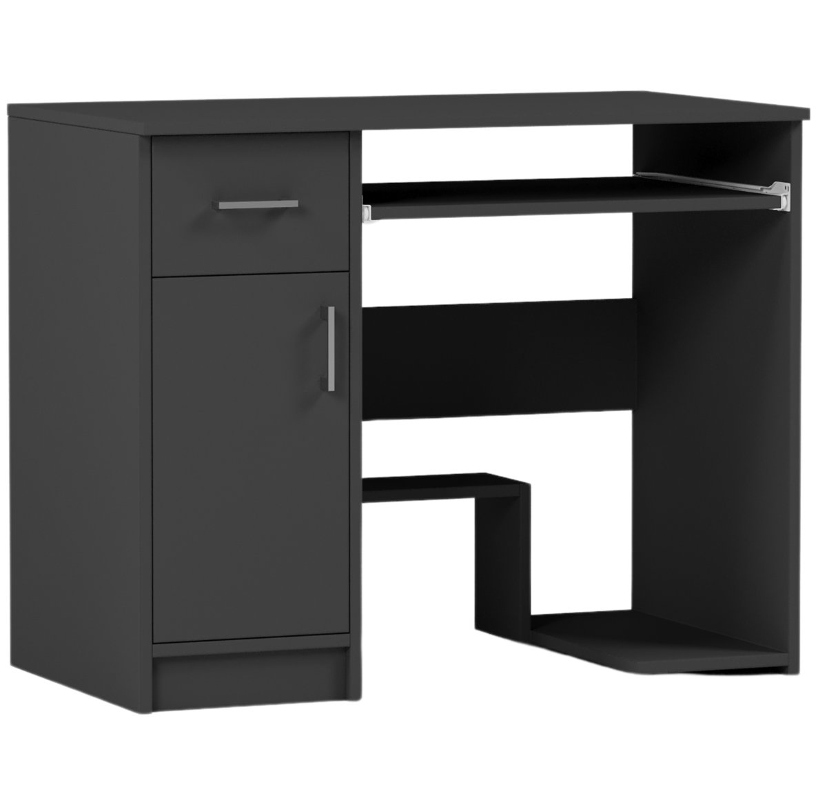 Biurko młodzieżowe tradycyjne Antracyt 90 cm Mobene N-10 z półką na klawiaturę