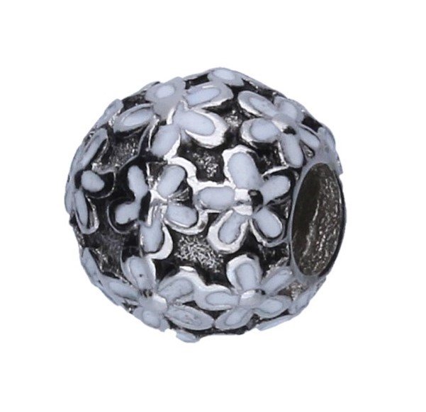 Koralik CHARMS BEADS zawieszka kwiatki różowe 925