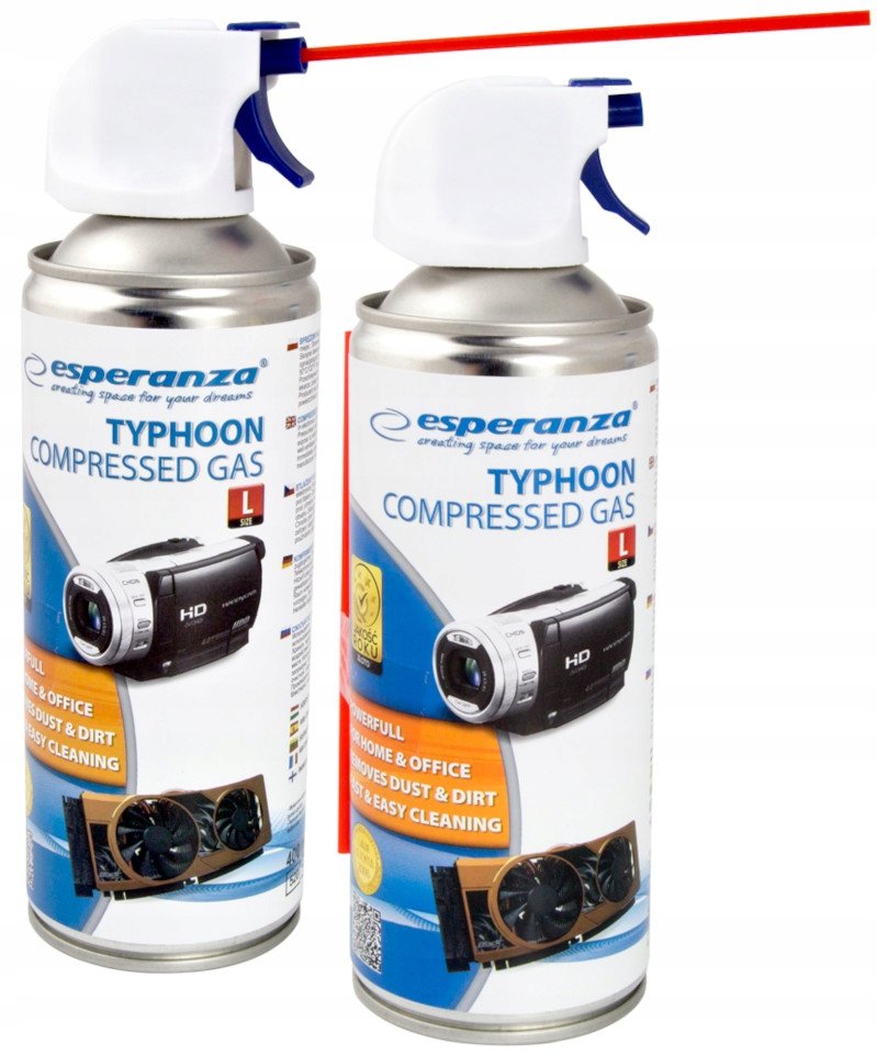 ESPERANZA SPRĘŻONE POWIETRZE GAZ Z RURKĄ 400ML x2