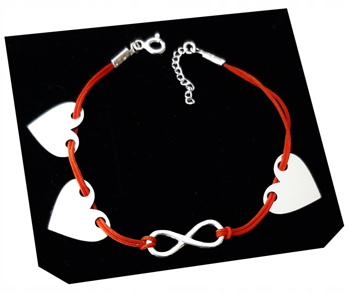 Bransoletka INFINITY TRZY SERCA SREBRO 925 GRAWER