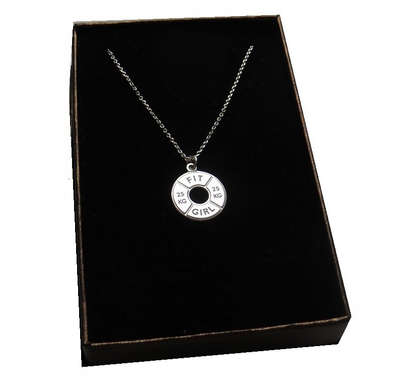 Naszyjnik CELEBRYTKA ciężarek siłownia srebro 925