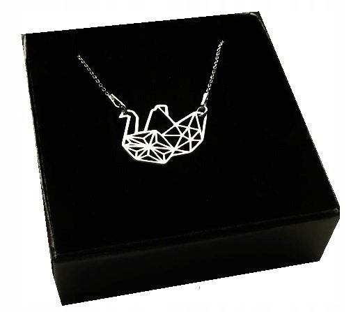 Naszyjnik celebrytka łabędź ORIGAMI srebro 925