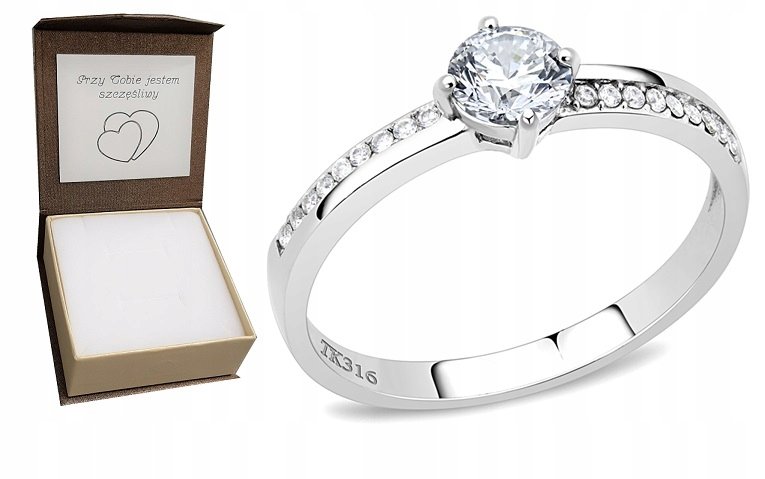 Pierścionek zaręczynowy YES I DO 316 L GRAWER r.21