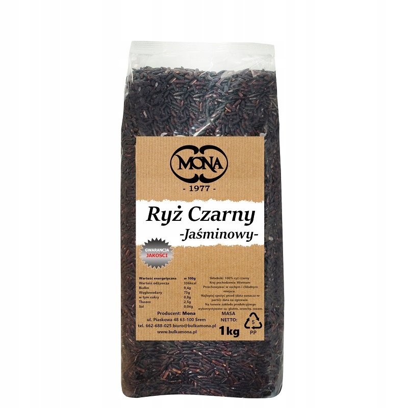 Ryż Czarny jaśminowy MONA 1kg PREMIUM
