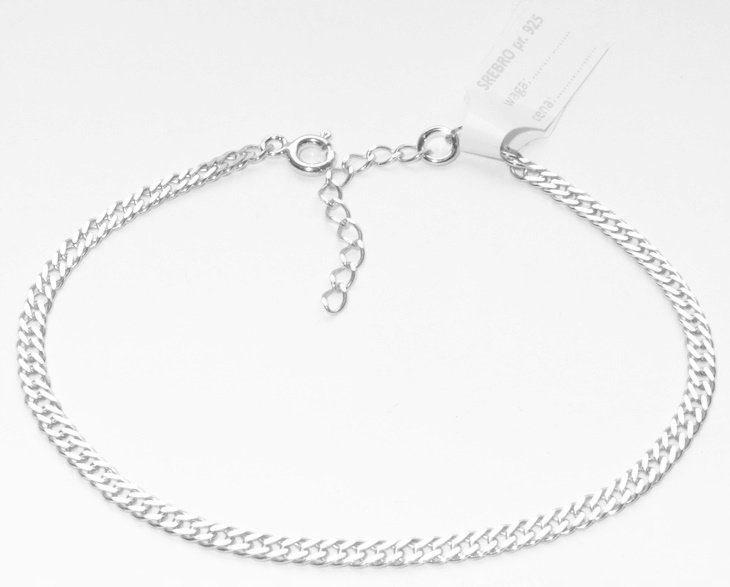 Srebrna bransoletka na nogę 3 mm srebro 925