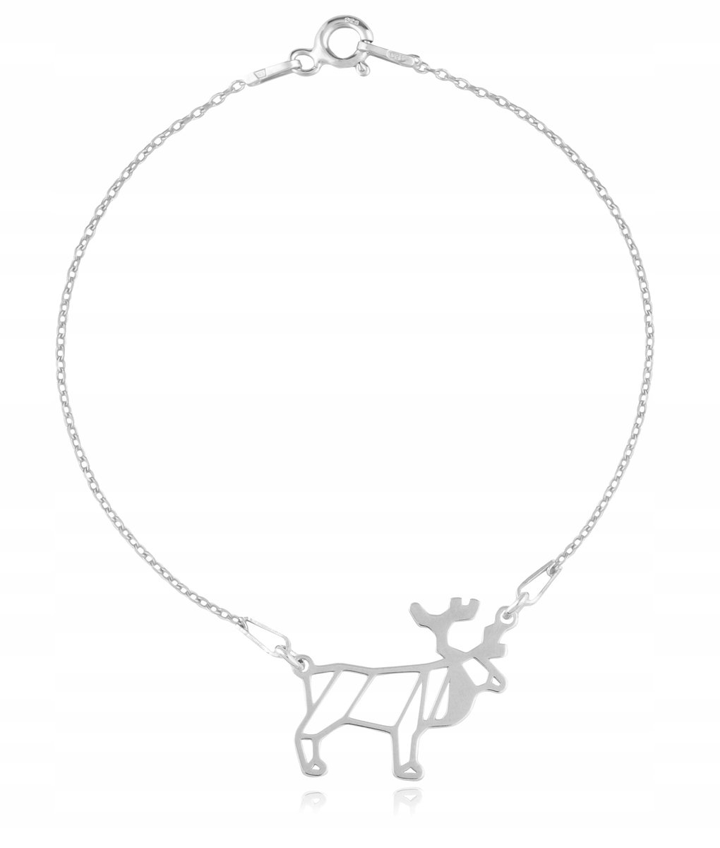 Bransoletka RENIFER ŁOŚ origami srebro 925