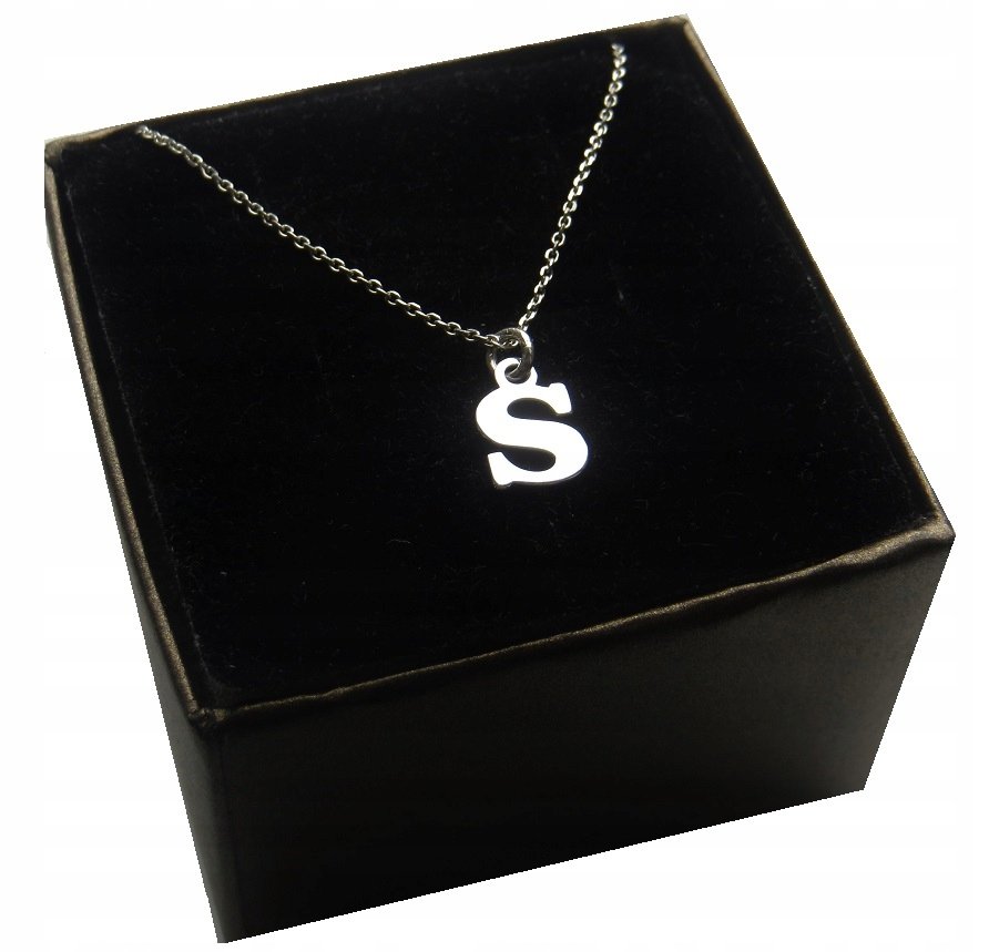 Naszyjnik łańcuszek literka z literką S srebro 925