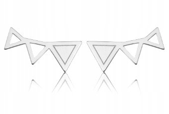 NAUSZNICE CELEBRYTKI TRÓJKĄTY SZTYFTY SREBRO 925