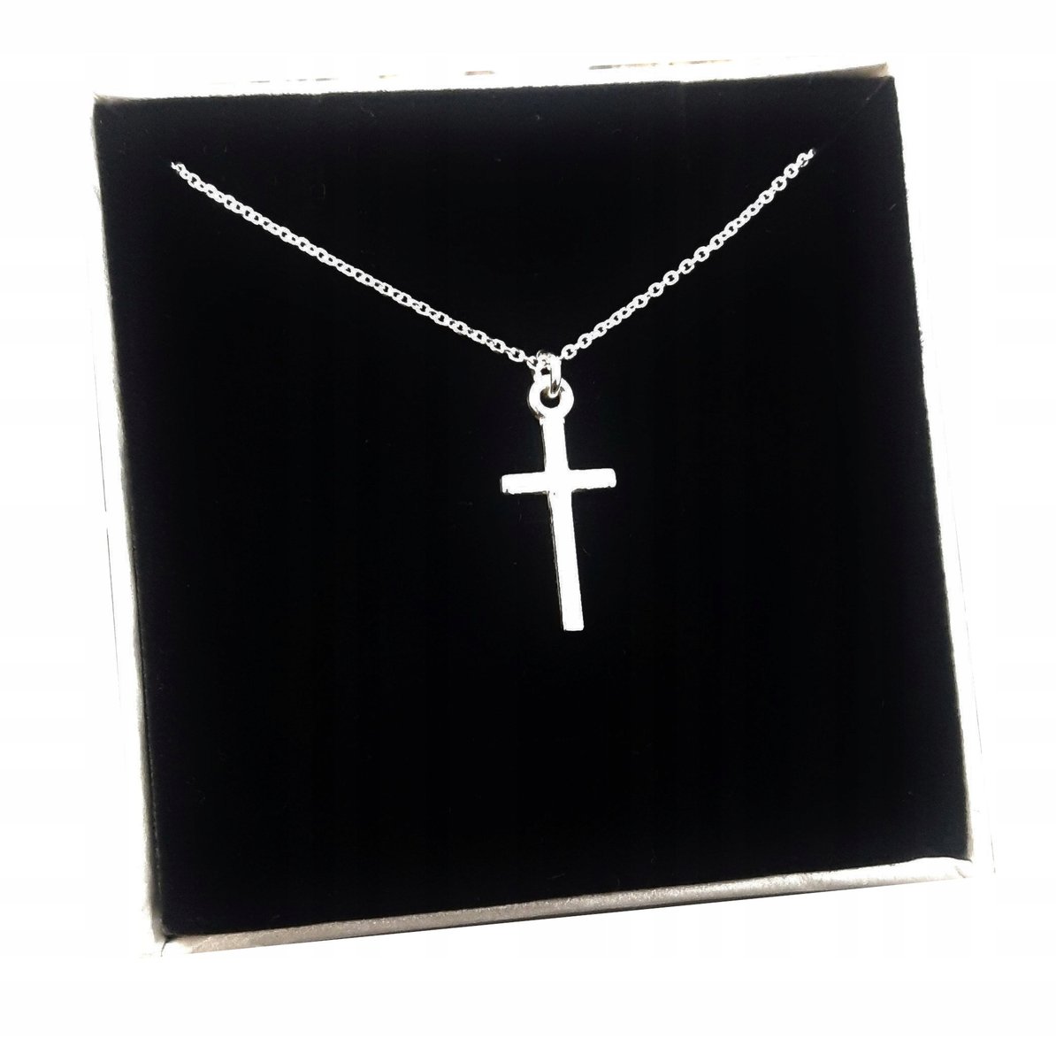 Łańcuszek z krzyżykiem krzyżyk srebro 50 cm