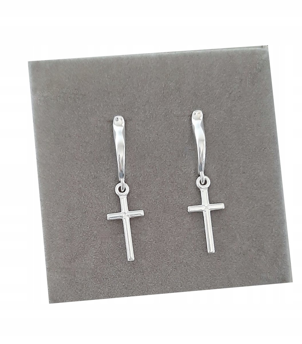 Długie kolczyki krzyżyki krzyże srebro 925