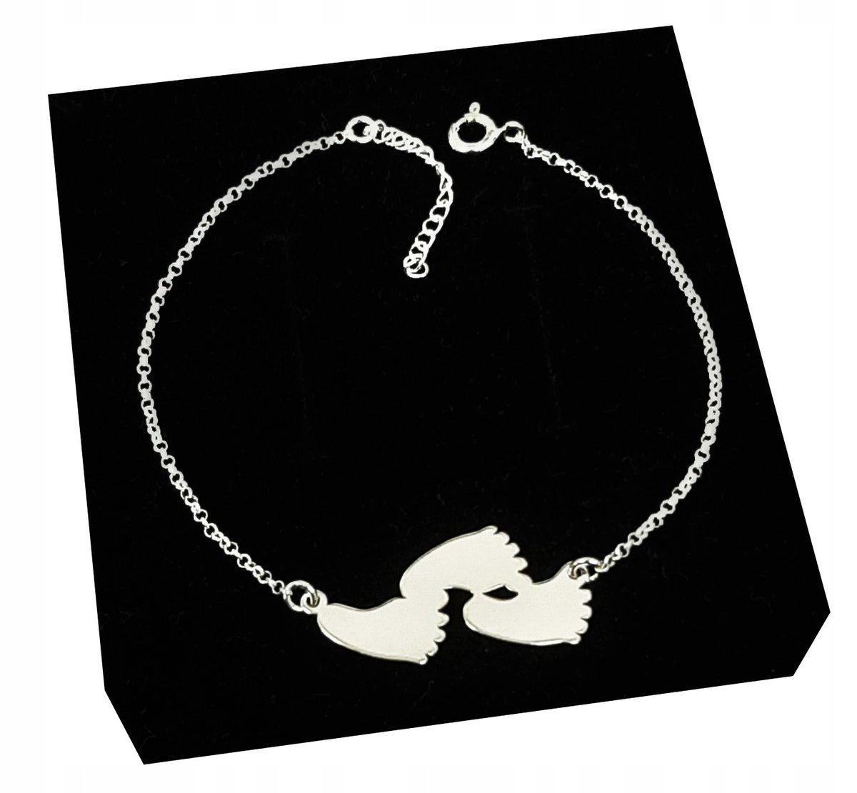 Bransoletka trzy stópki dziecka GRAWER PUDEŁK 15cm