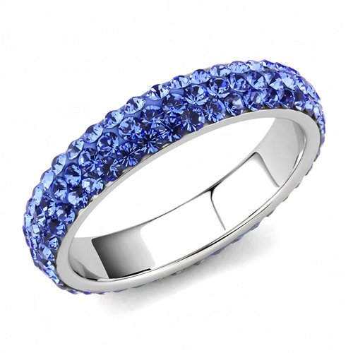 Pierścionek obrączka LUXURY BLUE Swarovski r 12