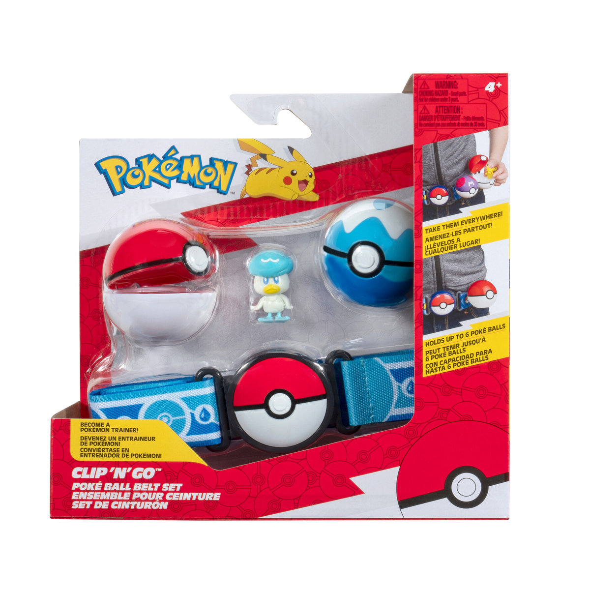 PKW - Clip 'N' Go Poke Ball Belt Set (Quaxly with Poké Ball, Dive Ball & Water Themed Belt) W16