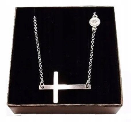 Łańcuszek z krzyżykiem KRZYŻYK Swarovski el 45 cm