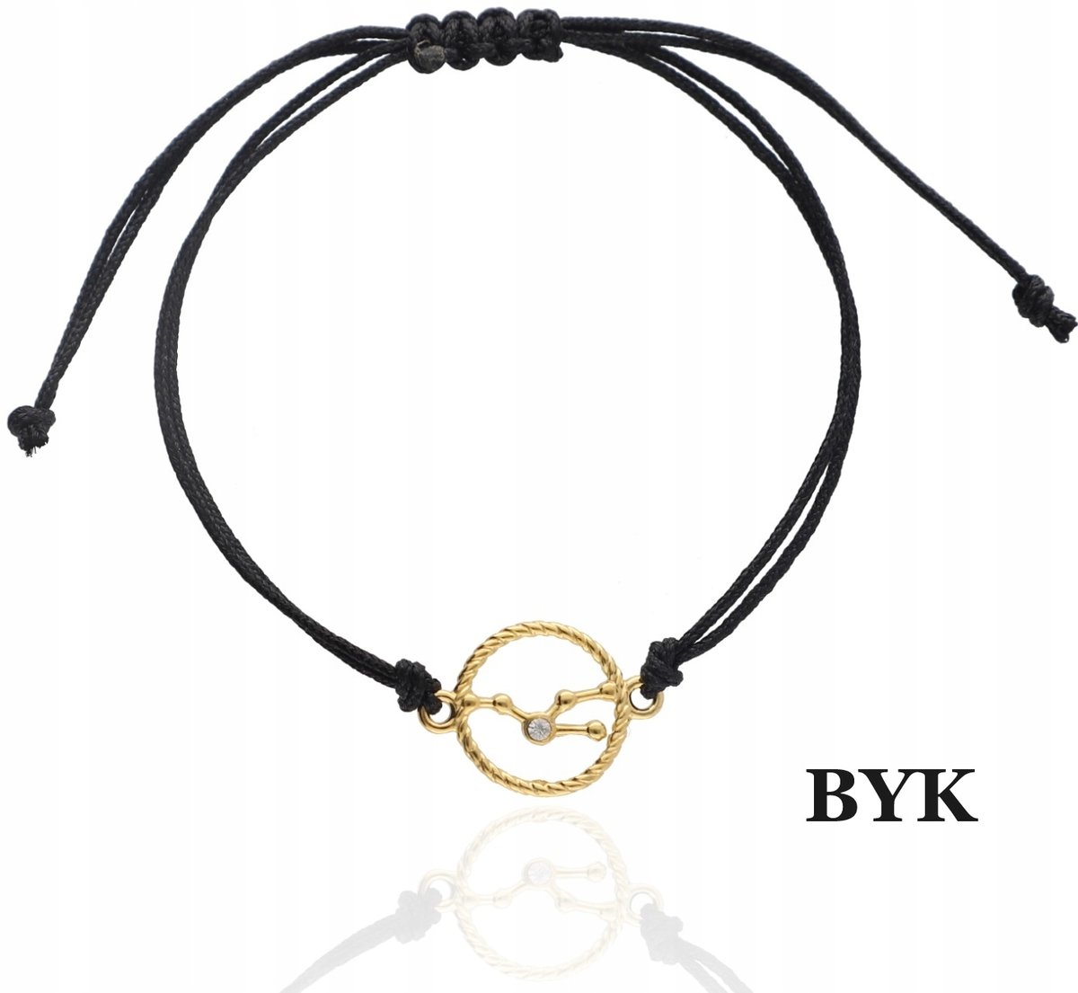 ZŁOTA bransoletka sznurkowa BYK znak zodiaku srebro 925 kolory